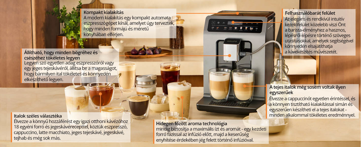 KRUPS EA898GF0 Evidence Hot & Cold automata kávéfőző