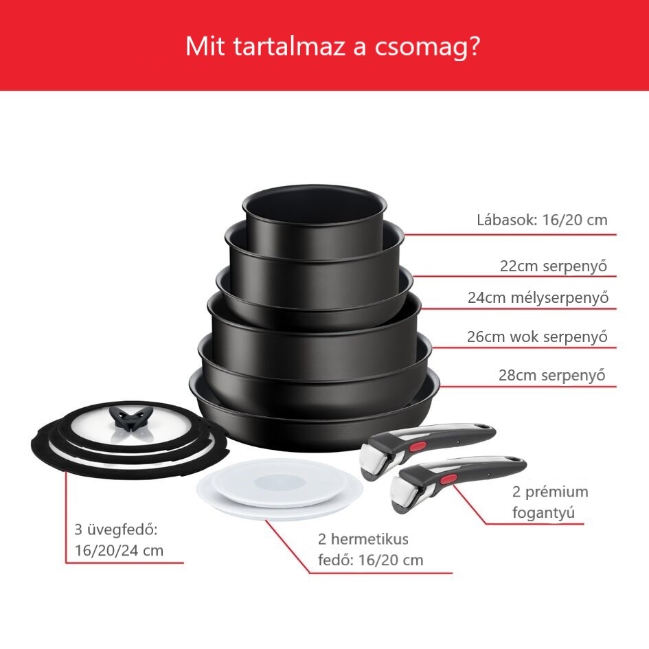 Tefal edénykészlet, 13 db