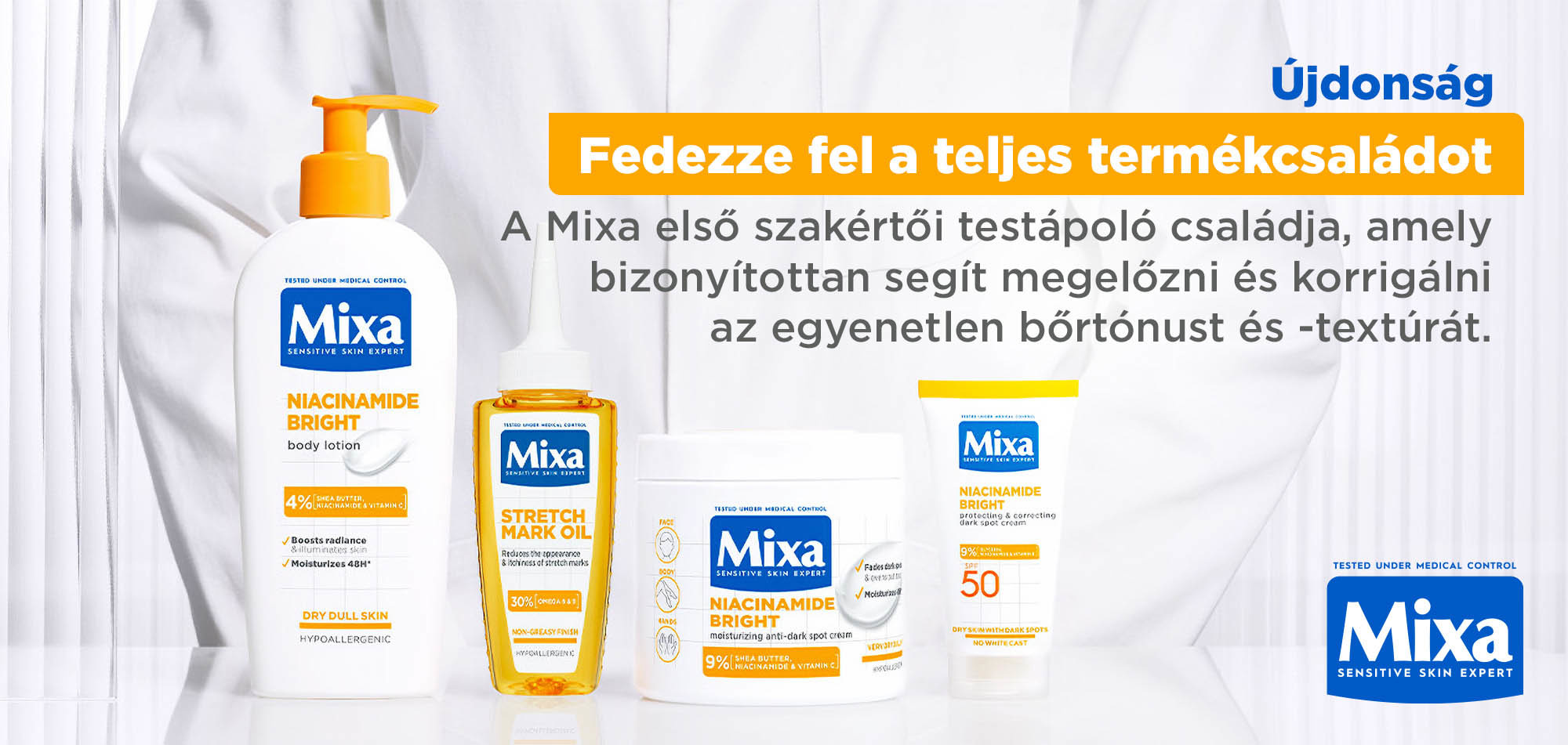 MIXA Niacinamide Bright 250 ml testápoló