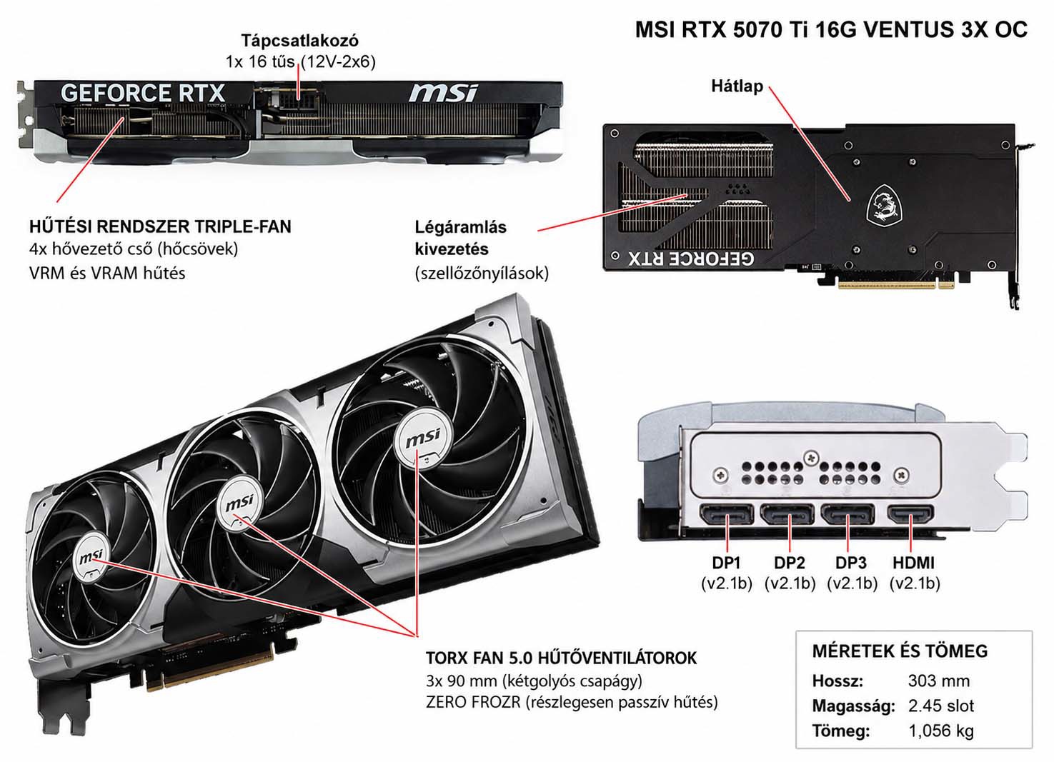 MSI RTX 5070 Ti 16G VENTUS 3X OC leírás