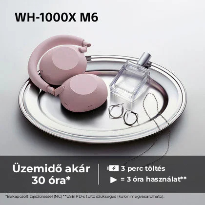 Sony Noise Cancelling WH-1000XM6, rózsaszín