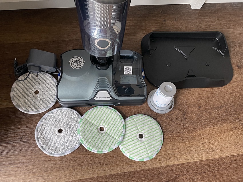 Rowenta GZ3039WO X-Combo 3 az 1-ben Cordless Vacuum & Mop Allergy+9 - csomag tartalma