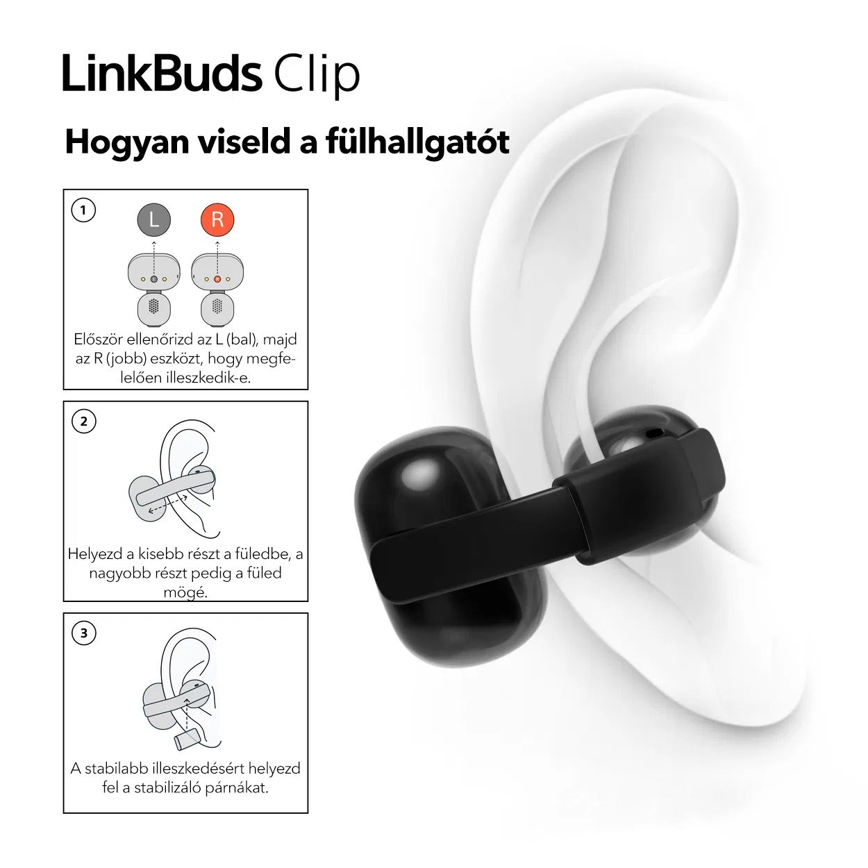 Sony LinkBuds Clip vezeték nélküli fülhallgató