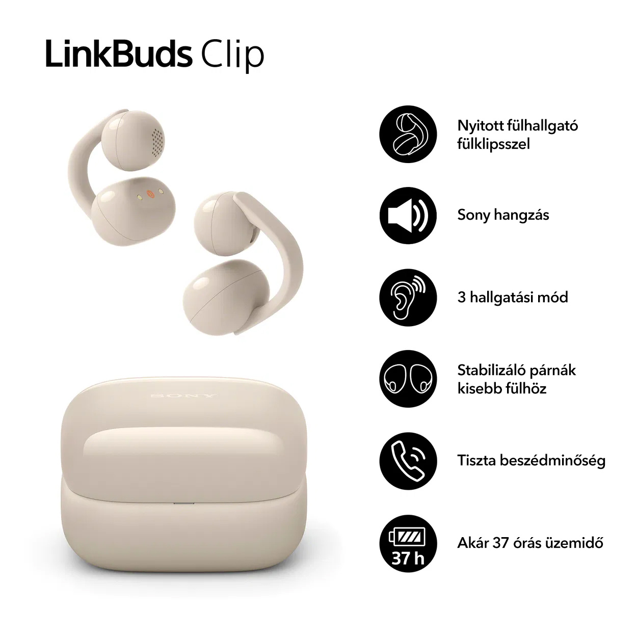 Sony LinkBuds Clip vezeték nélküli fülhallgató