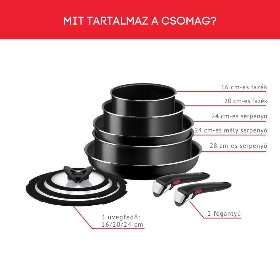 Tefal Ingenio Easy On L1599143 edénykészlet, 10 db