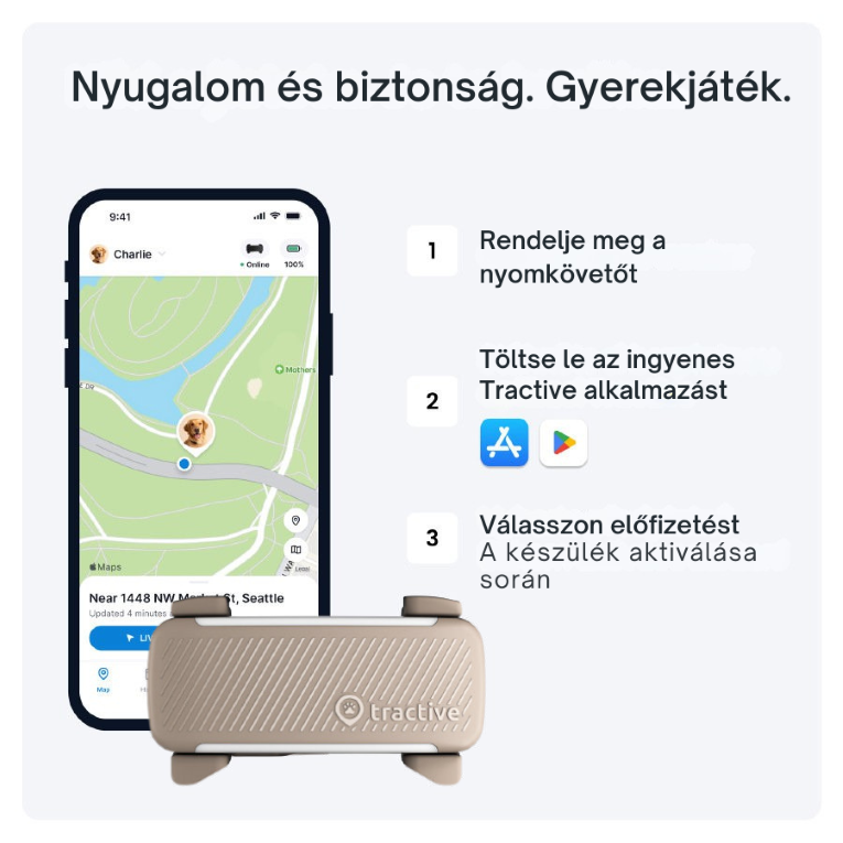 Tractive DOG 6 - GPS-nyomkövető kutyáknak és egészségügyi monitor, barna