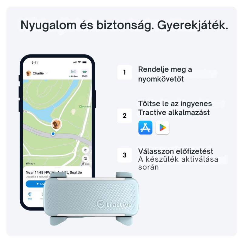 Tractive DOG 6 - GPS-nyomkövető kutyáknak és egészségügyi monitor, menta