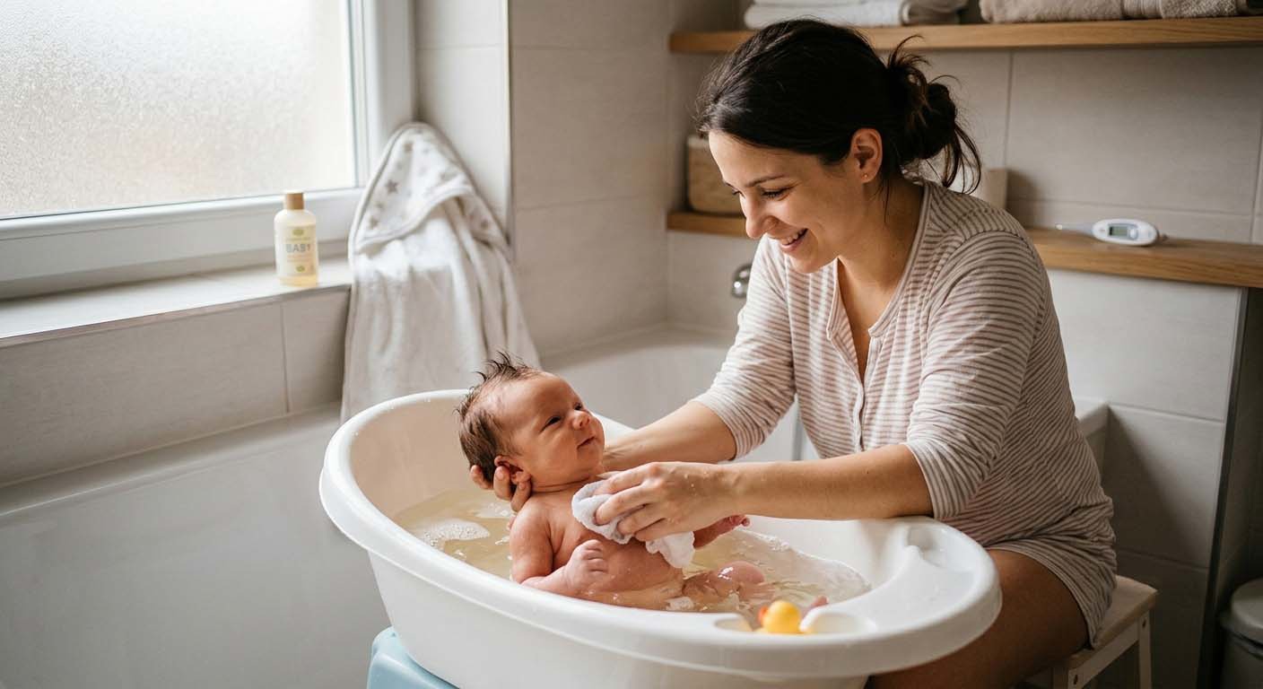 Az újszülött fürdetése lehetőleg a kora esti órákban történjen, hogy ellazuljon és felkészüljön az alvásra. Újszülött fürdetése