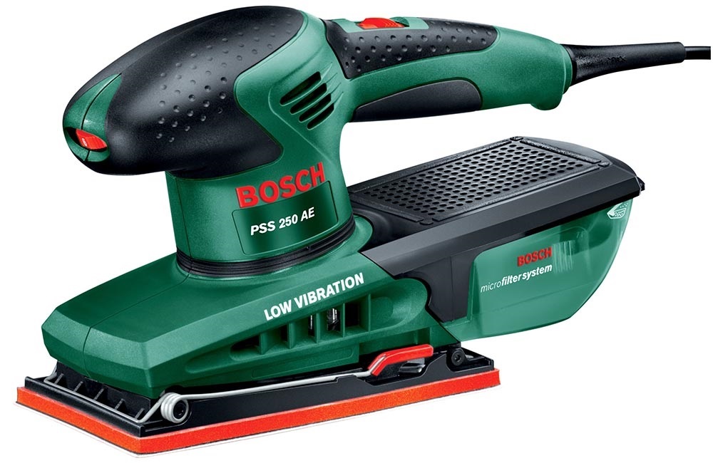 Bosch PSS 250 AE vibrációs csiszoló lecsiszolt anyag gyűjtőedénnyel
