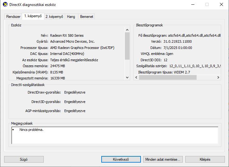 Eszköz a videokártya-interfész diagnosztikájához