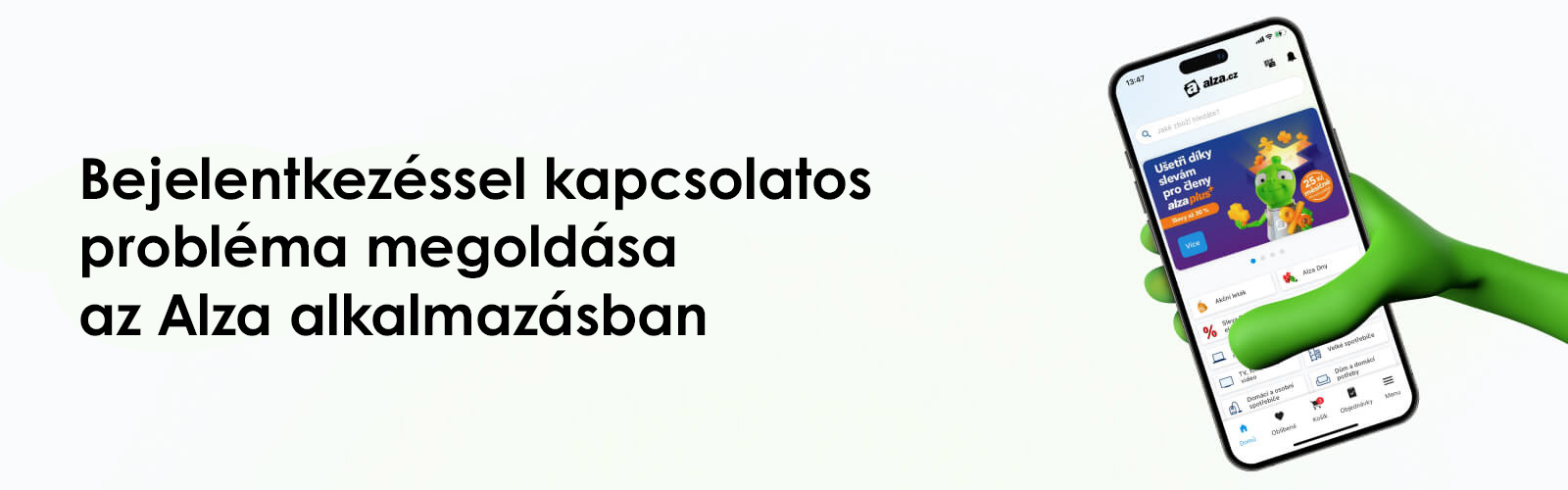 Bejelentkezési problémák az Alza alkalmazásban