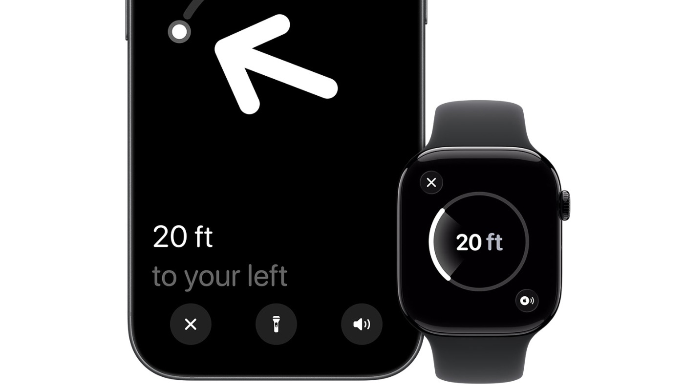 Apple AirTag 2. generáció, pontos keresés Apple Watch-on