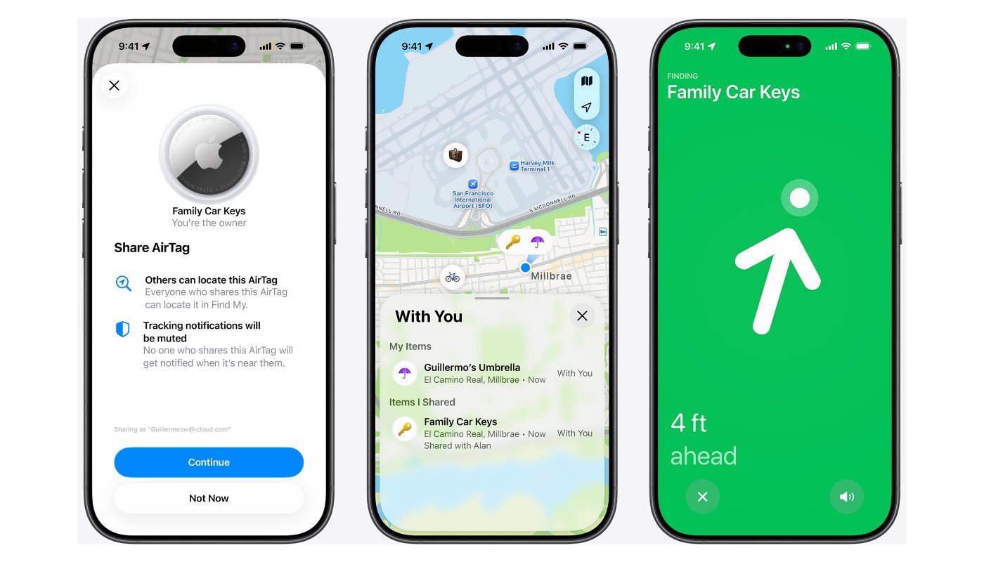 Apple AirTag 2. generáció, Keresés alkalmazás