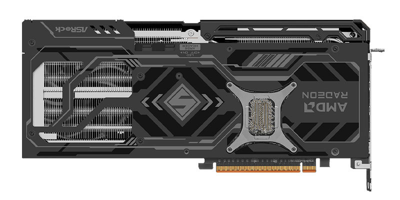 ASRock RX 9070 XT Steel Legend Dark 16G; hátoldal