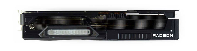 ASRock RX 9070 XT Steel Legend Dark 16G; felső oldal