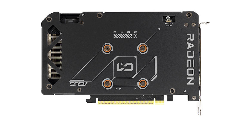 Asus DUAL RX 9060 XT 16G; hátoldal