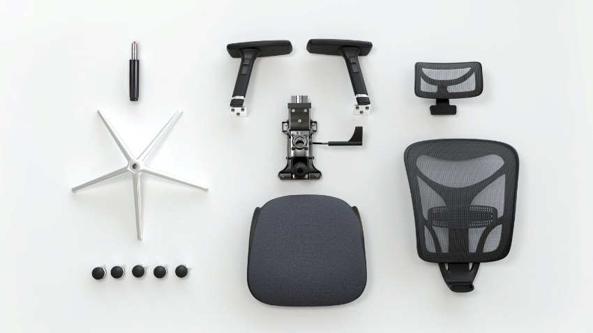 A MOSH ergonomikus irodai szék részei