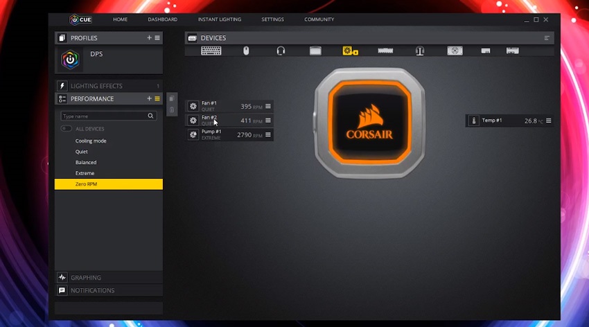 Corsair iCUE hardver monitorozás