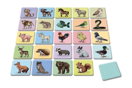 Albi állatos memóriajáték kemény kártyákkal