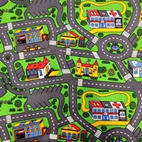 Gyerekszoba szőnyeg út mintával