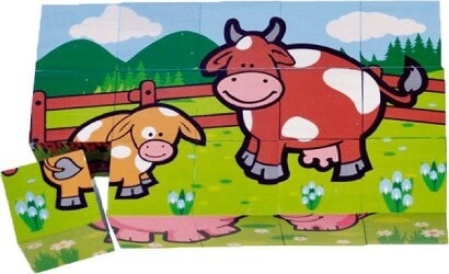 fa építőjátékok kirakósok, állatok