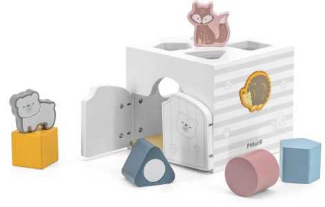 Állatmotívumos fa játék kocka gyermekeknek