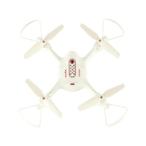 Fehér kvadrokopter drón hd kamerával kezdőknek, piros elemekkel