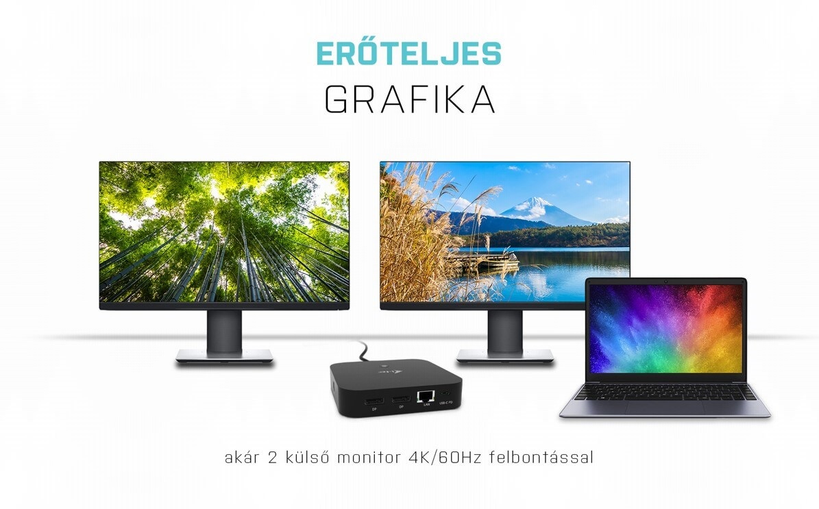 i-tec USB-C Dual Display Docking Station dokkolóállomás