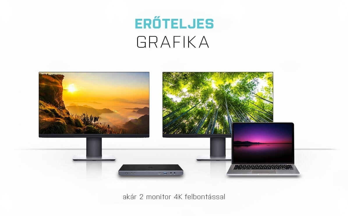 I-TEC USB 3.0 / USB-C / Thunderbolt 3 Dual Display Docking Station dokkolóállomás