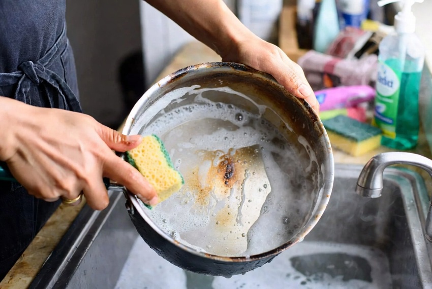 beáztatás – leégett edény tisztítása