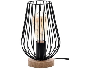 Ipari stílusú asztali lámpa fa