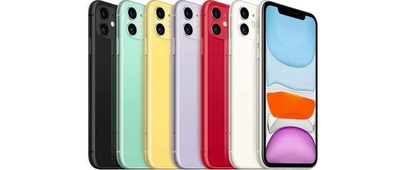 iPhone 11 lila, fekete, zöld, sárga, (PRODUCT)RED és fehér színben