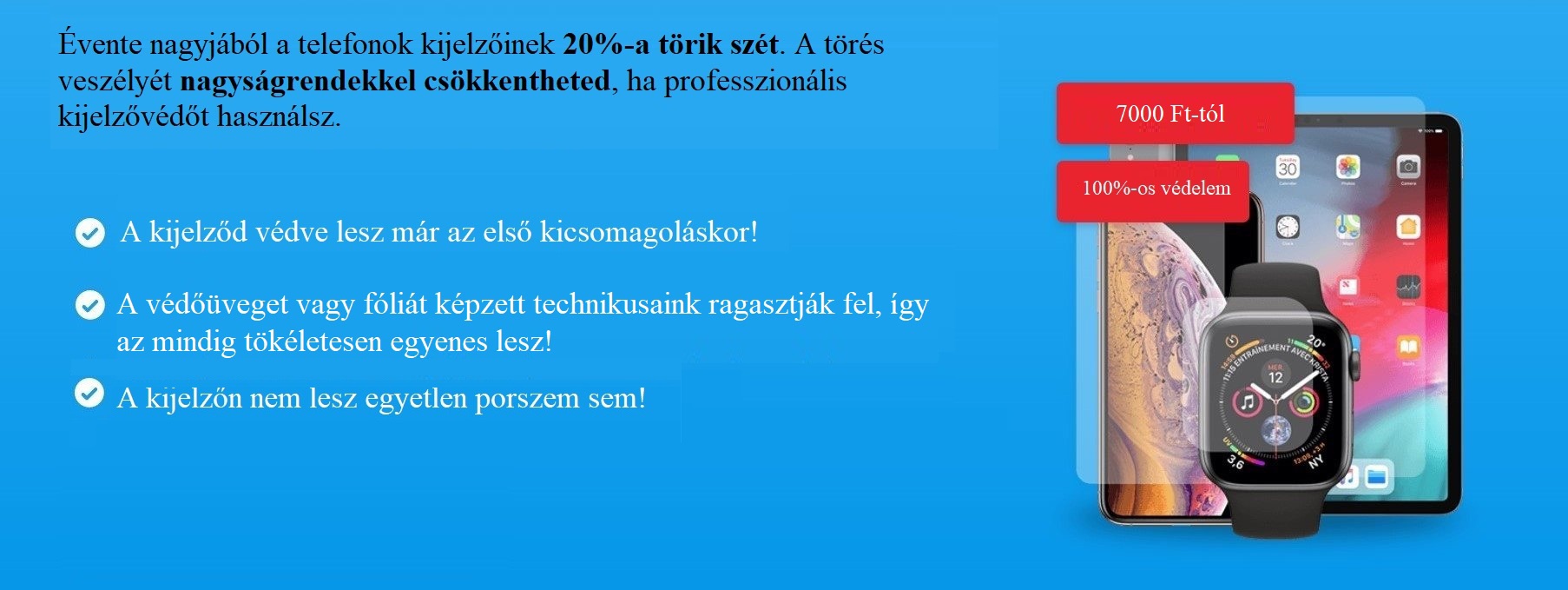 Védőüveg telepítése