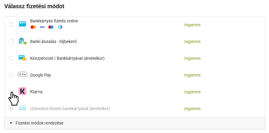 Klarna payment method