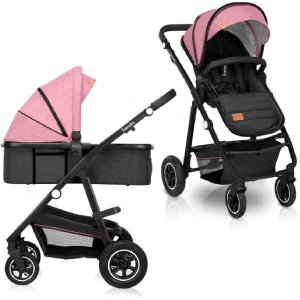 Lionelo rózsaszín-fekete könnyű 2az 1 ben babakocsi