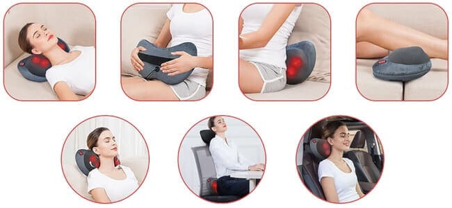 elektromos masszázs párna - 8 fej - nyak és hát masszázs