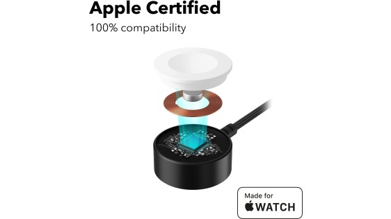 AlzaPower WAC200B Wireless Apple Watch Charger fekete vezeték nélküli töltő