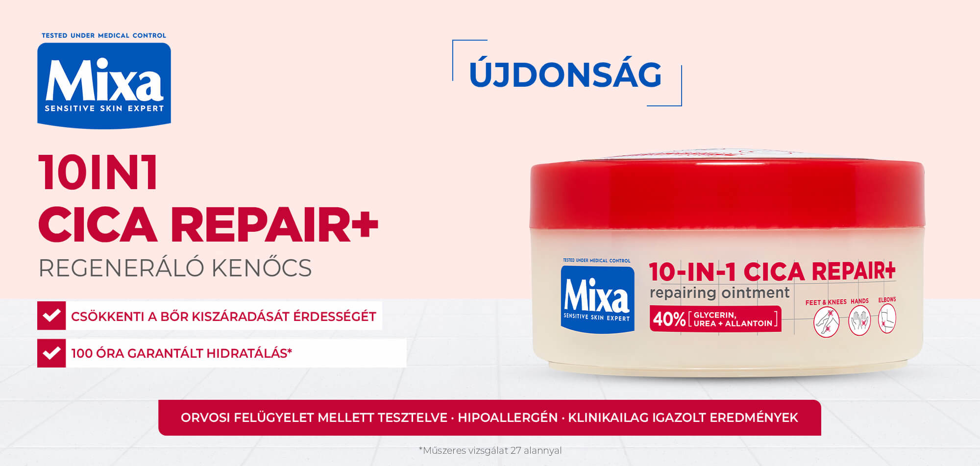 MIXA Urea Cica Repair+ testápoló 400 ml
