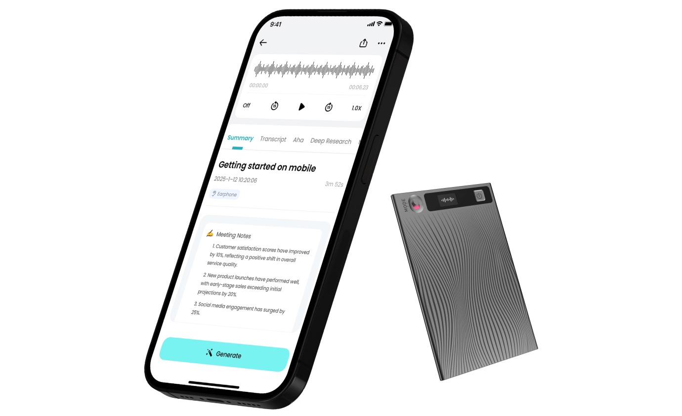 Mobvoi TicNote AI, alkalmazás