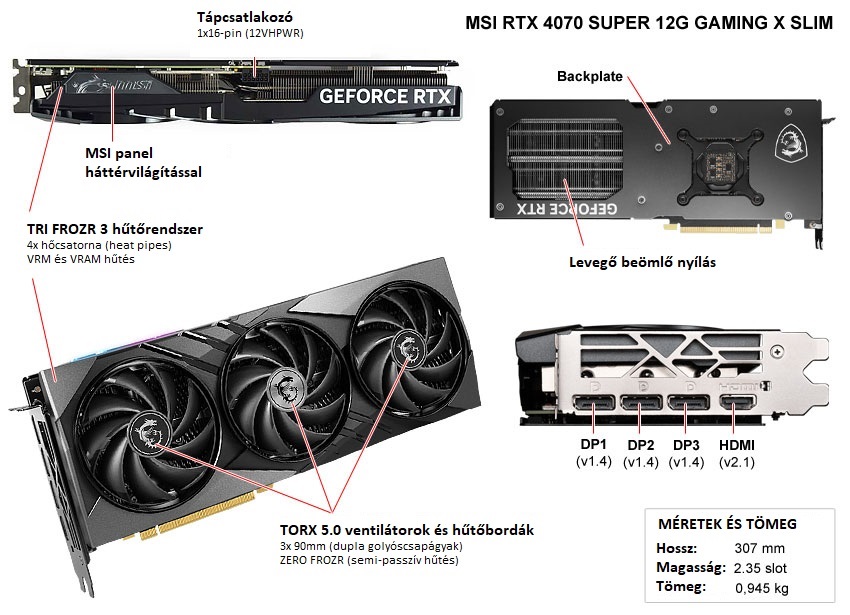 MSI RTX 4070 SUPER 12G GAMING X SLIM leírás