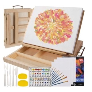 Festőkészlet bőröndben – akrilfesték vászonra