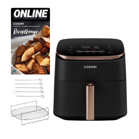 Cosori TurboBlaze Pro 6,2L airfryer + 5× nyárs és grillrács