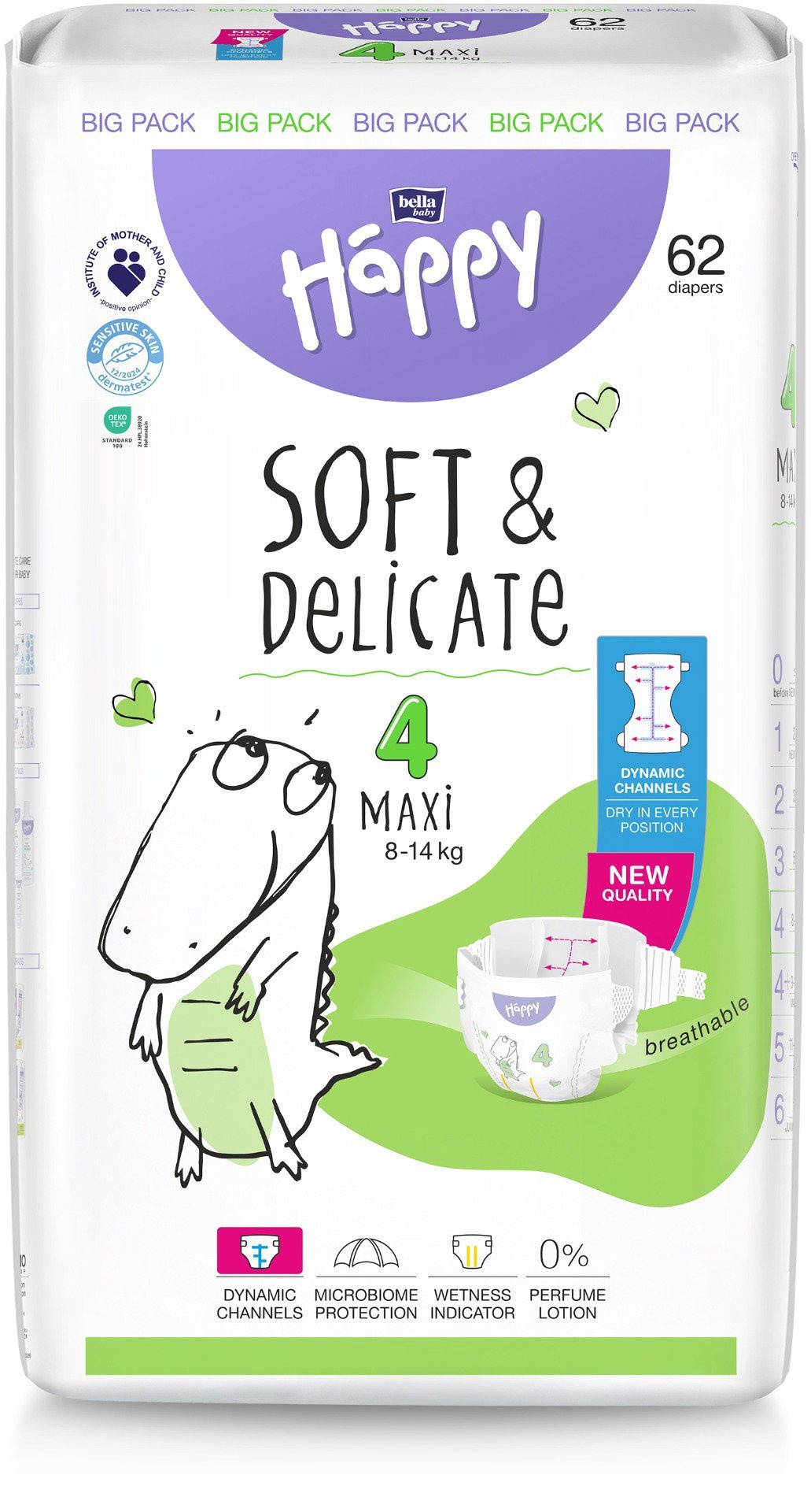 Eldobható pelenkák BELLA Baby Happy Maxi (62 db)