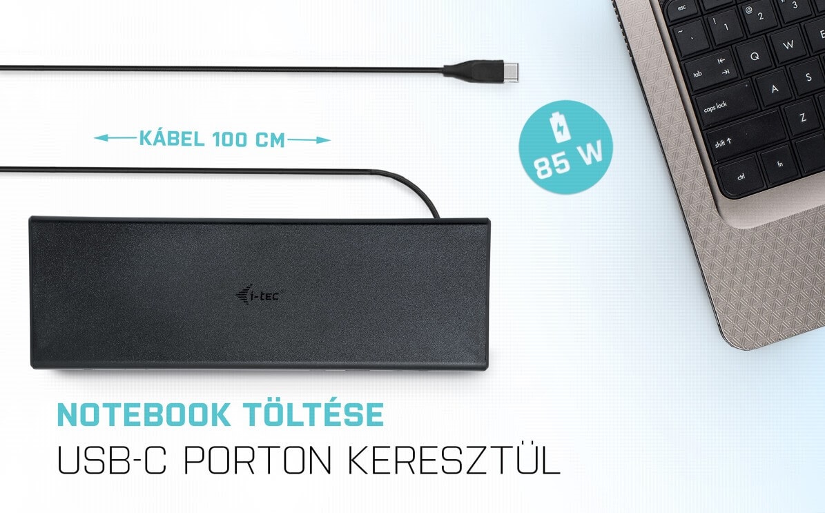 I-TEC USB 3.0 / USB-C / Thunderbolt 3 Dual Display Docking Station dokkolóállomás