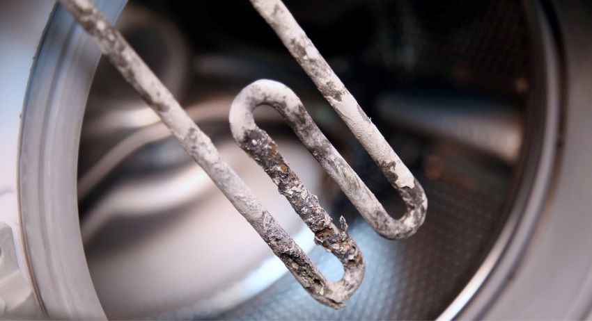 A vízkővel bevont fűtőszál nem melegíti rendesen a vizet és túl sok energiát fogyaszt Fűtőszál a mosógépben