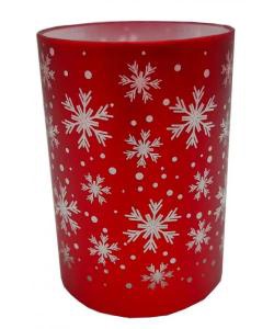Piros karácsonyi gyertyatartó