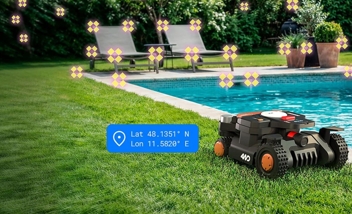 A négykerék-meghajtású WORX Landroid Vision Cloud 4WD 84%-os emelkedőn is helytáll