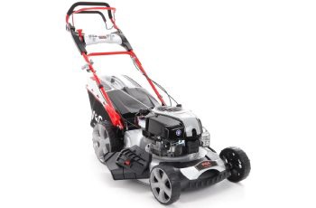 ezüst színű önjáró benzines fűnyíró