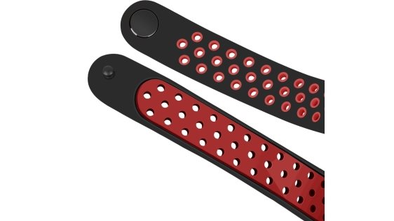 Eternico Sporty szíj Xiaomi Mi band 5 / 6 / 7 Solid Black and Red készülékhez