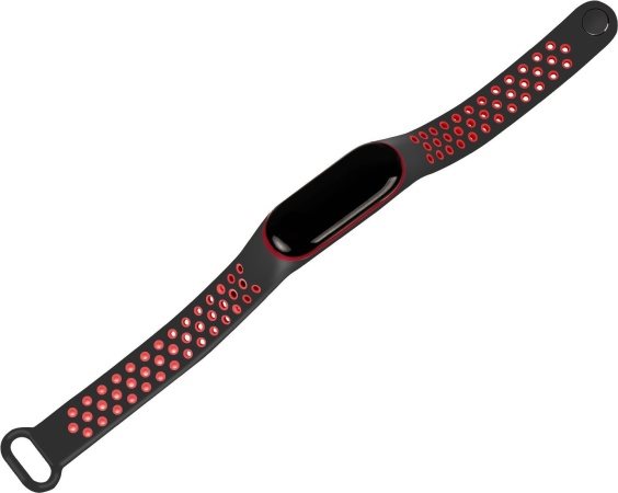 Eternico Sporty szíj Xiaomi Mi band 5 / 6 / 7 Solid Black and Red készülékhez